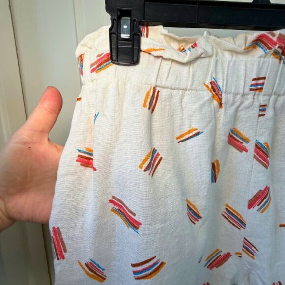 LUSH Linen Blend Abstract Print White Shorts Size M - Picture 3 of 13